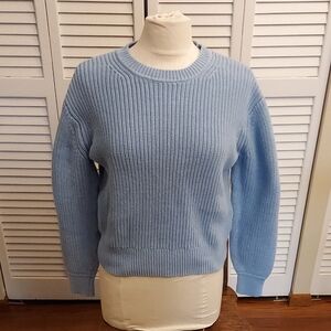 GAP Light Blue Ribbed Crewneck Sweater